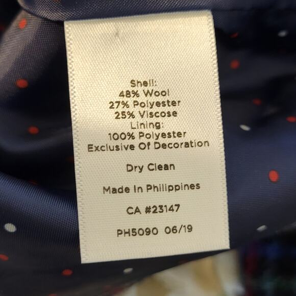 TALBOTS MISTLETOE PLAID SHETLAND WOOL BLAZER 10P - Picture 7 of 7